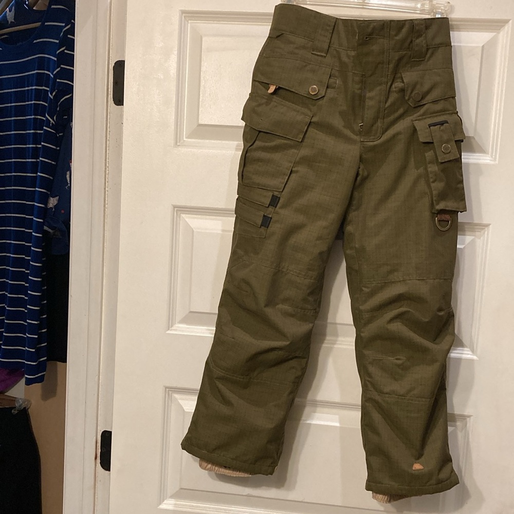Boys Medium Olive Green Against the Grain Allyance Snow board pants - Picture 2 of 16